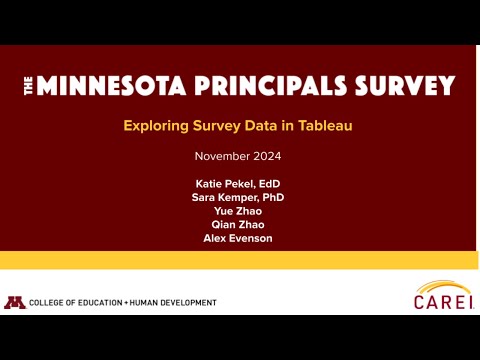 How to Use the Minnesota Principals Survey Data Visualization Tool Tableau