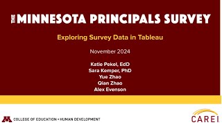 How to Use the Minnesota Principals Survey Data Visualization Tool (Tableau)