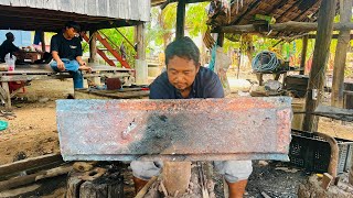 KNIFE MAKING - FORGING A POWERFUL HUNTING KNIFE FROM AN OLDEST LEAF SPRING