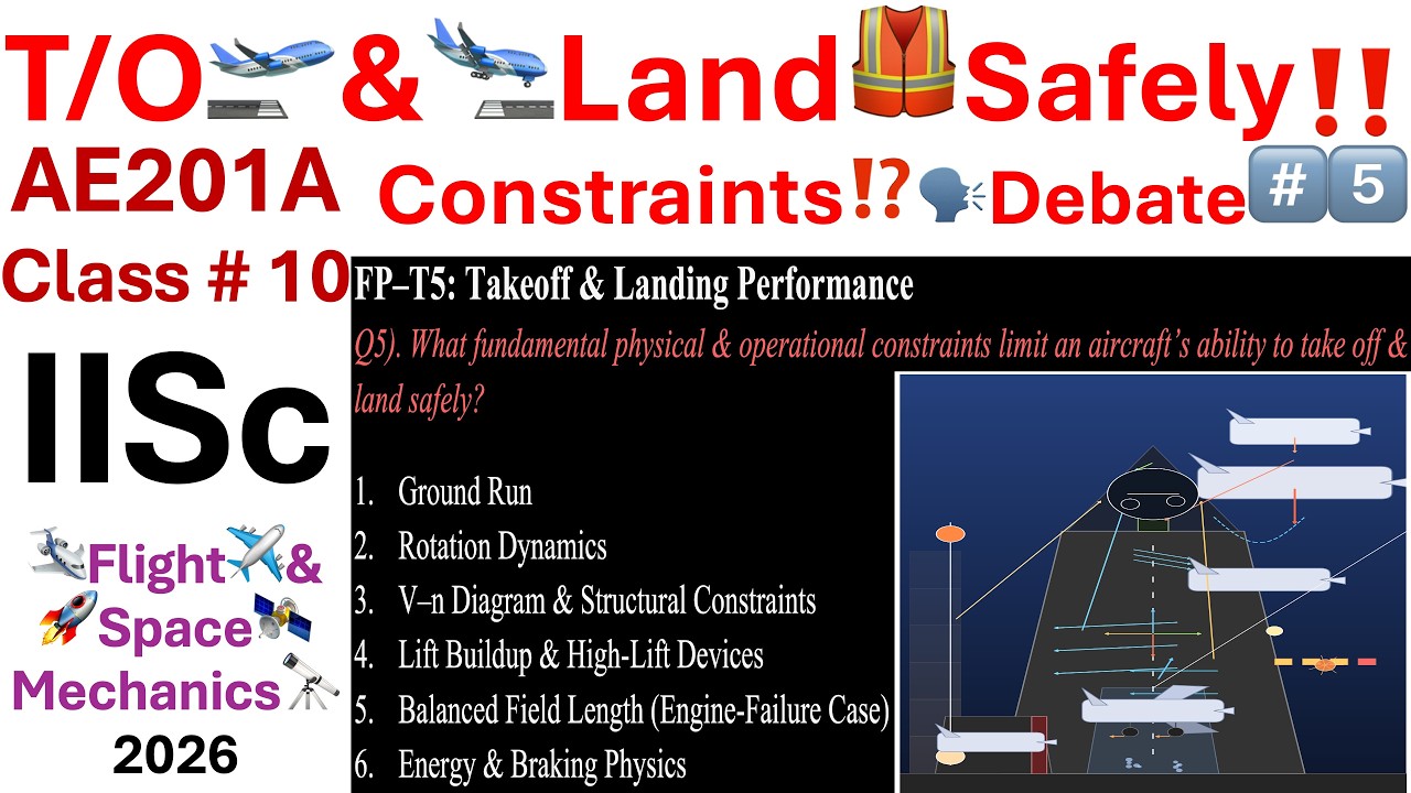 E498: Takeoff🛫&🛬Land🛩️Aircraft🦺Safely‼️Constraints⁉️🗣️Debate#️⃣5️⃣🏫IISc🎓AE🛩️Flight✈️&🚀Space🛰️Mech🔭