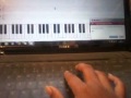 Playing virtual piano on my laptop