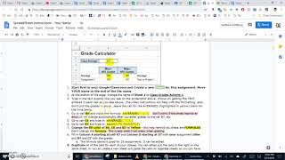 Spreadsheet Class Grade Calculator - Activity 1.1