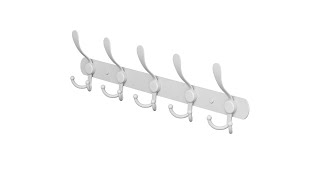 SAYONEYES Coat Rack Wall Mount with 5 Tri Coat Hooks for Hanging  (White)