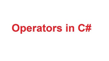 Operators in C# | C# Operators in Detail with Examples