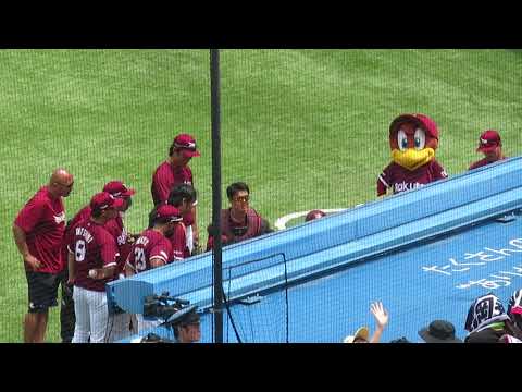 クラッチくん、交流戦で神宮球場へ。