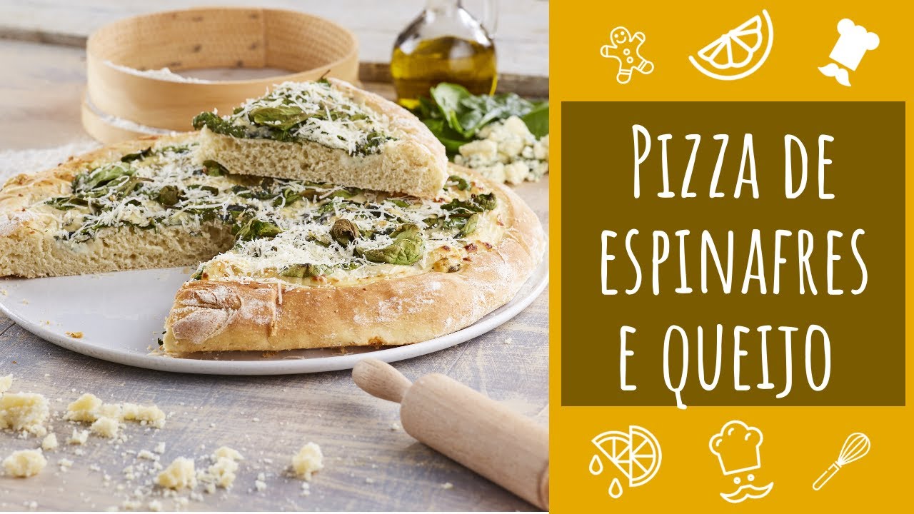 Pizza Branca de Espinafres e Queijo Azul