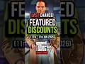GTA Online Weekly Update | Featured Discounts (LAST CHANCE) #shorts #gtaonline #gtaupdate