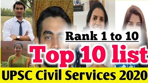 UPSC 2020 TOPPER LIST【1to10】सिविल सेवा परीक्षा रैंक 1 से 10 तक टॉपर लिस्ट। Shubham Kumar AIR-1