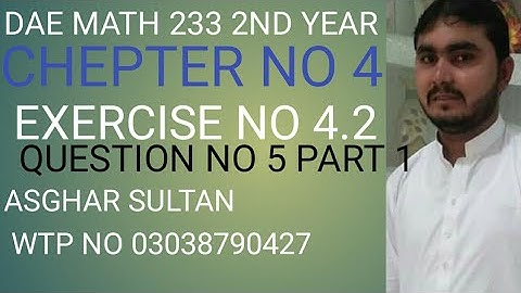 dae math 233 2nd year chapter no 4 exercise no 4.2 question no 5 part 1
