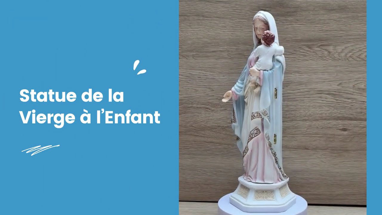 Statue Religieuse Vierge Marie Triptyque 29 cm – Scène de la Nativité en Polystone