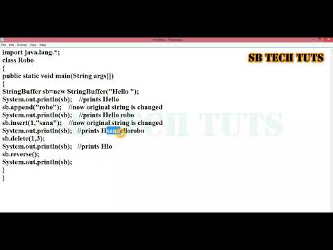 StringBuffer Class in Java (practical) | String Buffer Class | String | Java Programming | Telugu