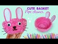 🐰 Cute Bunny Basket Pipe Cleaner DIY  | How to make Bunny Basket from Pipe Cleaner