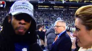Richard Sherman Screams at Erin Andrews about Michael Crabtree Post Game NFC Championship