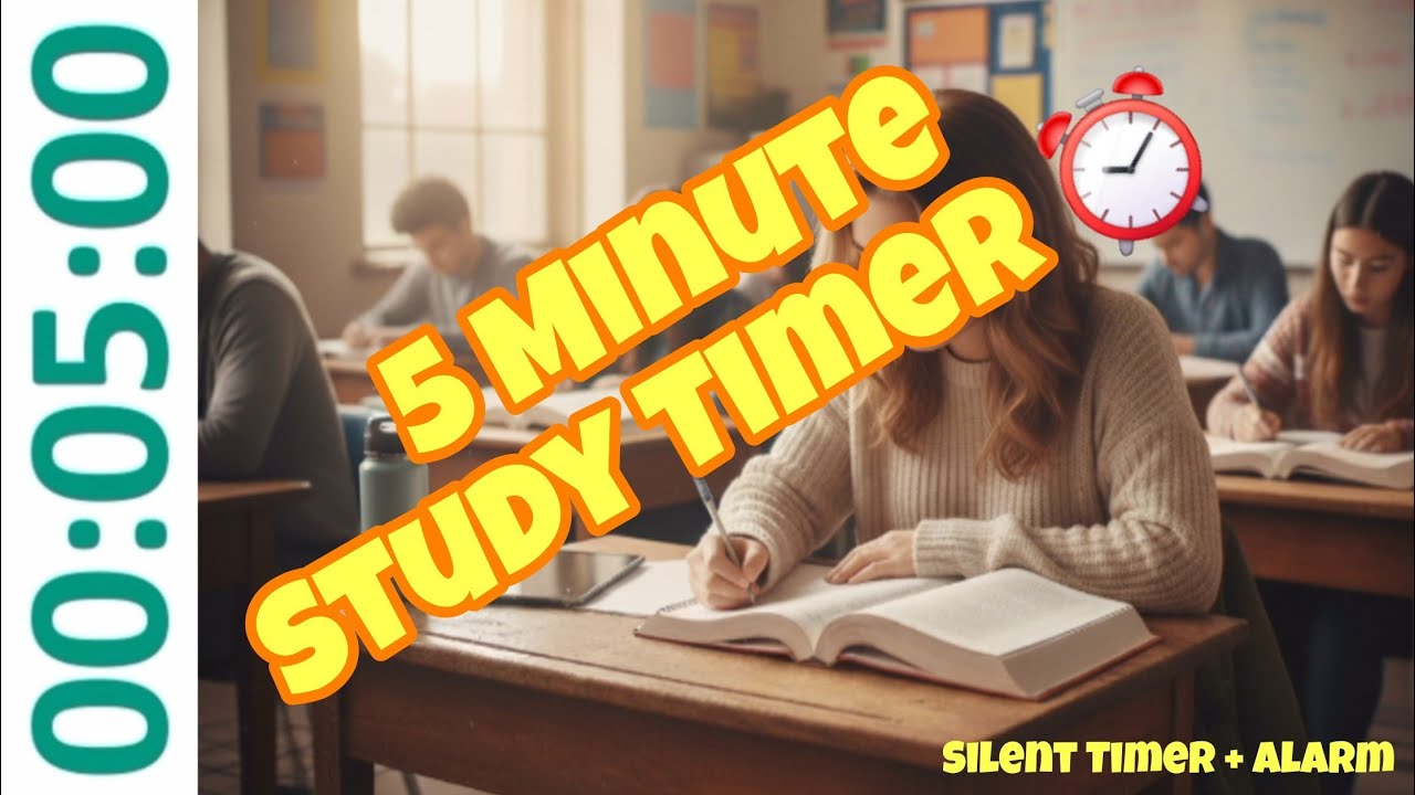 5 Minute Study Timer ⏰ | Study & Classroom Countdown - YouTube