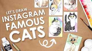 Drawing INSTAGRAM FAMOUS Cats!