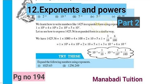 8th class maths |Chapter 12|💁Exponents and powers |🙋‍♂️Try  these |p g no 194| part 2|with notes|