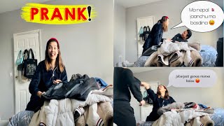 Returning back to nepal from uk|Prank on @bishalgurung1276