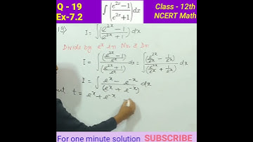 Question-19 #exercise 7.2 NCERT #class12maths #integration @CrazyXYZlite