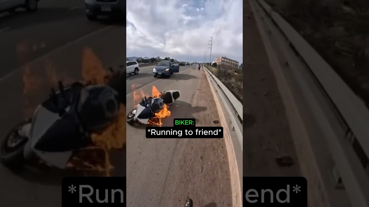 Biker Bursts Into FLAMES Mid Ride 😳