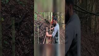 Building Bushcraft Underground Dugout Survival Shelter Camping #shorts #58