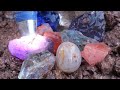 Amazing crystal mining process. I found the perfect colored diamonds and agate