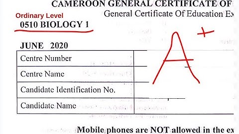 Biology 2020  Paper 1 Answers to Cameroon GCE Questions Ordinary Level (O Level) MCQ