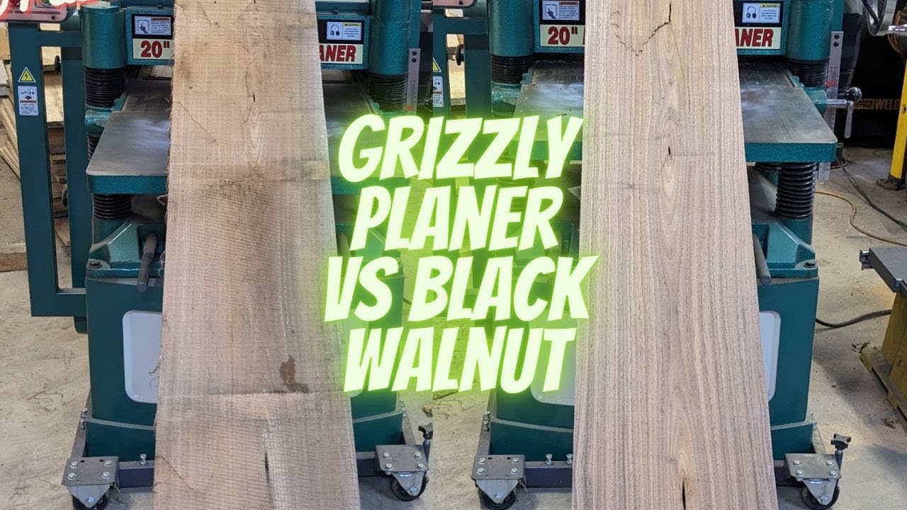 Planing Rough Sawn Black Walnut Grizzly Planer G1033X YouTube