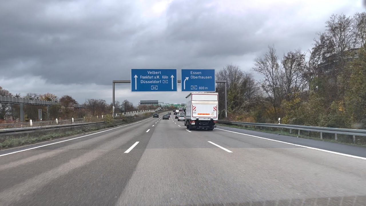 4k Relaxed Driving on the Autobahn A44 in Germany from Dusseldorf Airpot to Dusseldorf City