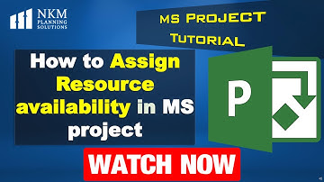 How to Assign Resource availability in MS project
