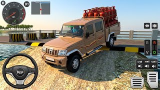 Mahindra Bolero Picup Gas cylinder Load 🚚 | Speed Breaker Map Bussid 😱 | Bus Simulator Indonesia!