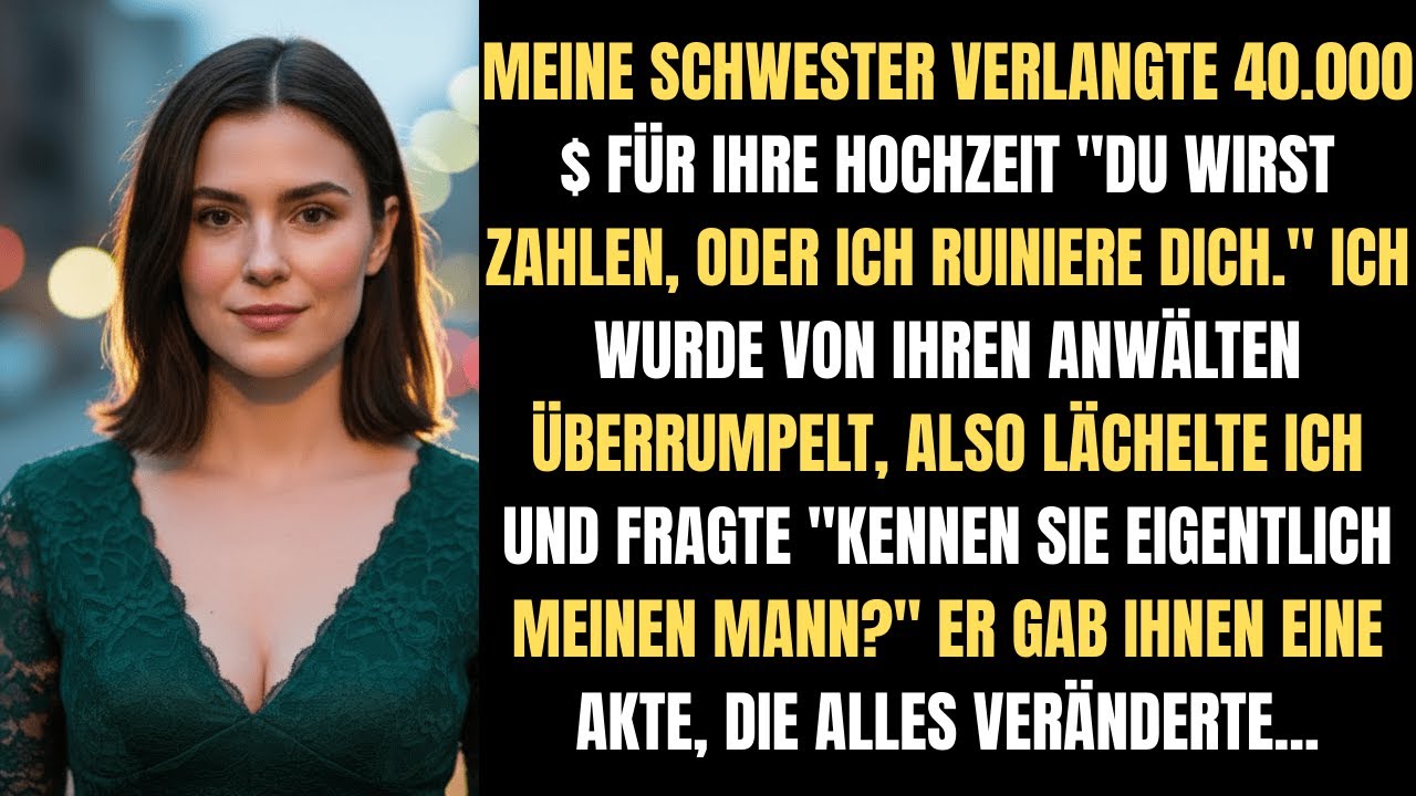 Schwester fordert 40.000€ & droht mir – Sie ahnte nicht, was mein Mann beruflich macht!