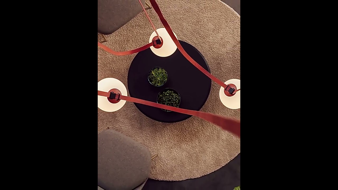 Подвесной светильник сферы на ремнях в стиле Plusminus