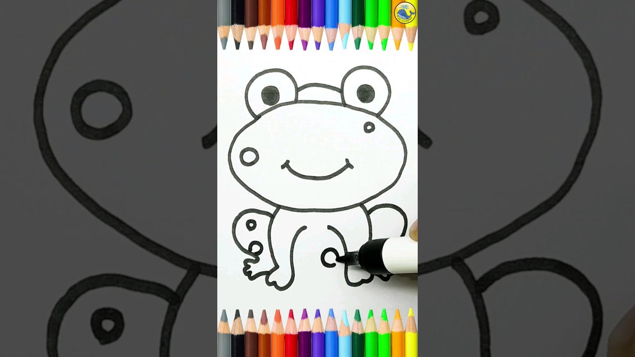 Easy Frog Drawing Shorts 🐸 | How to draw a frog | @kids-drawing-hub