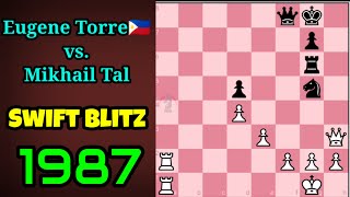 Eugene Torre🇵🇭 stopped Mikhail Tal's aggressive attacking  - Swift blitz 1987