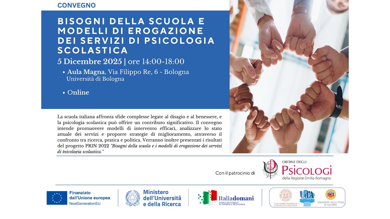 Bisogni della scuola e modelli di erogazione dei servizi di psicologia scolastica. (05/12/2025)