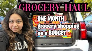 ONE MONTH grocery shopping on a BUDGET | WALMART AND SAMS CLUB GROCERY HAUL 2023