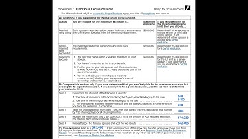 How to Calculate Your Capital Gain Exclusion When Selling Your Home (IRS Pub. 523, Worksheet 1)