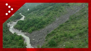 Valle Sillaro, frana sul fiume lungo la Sp21: le immagini dal drone