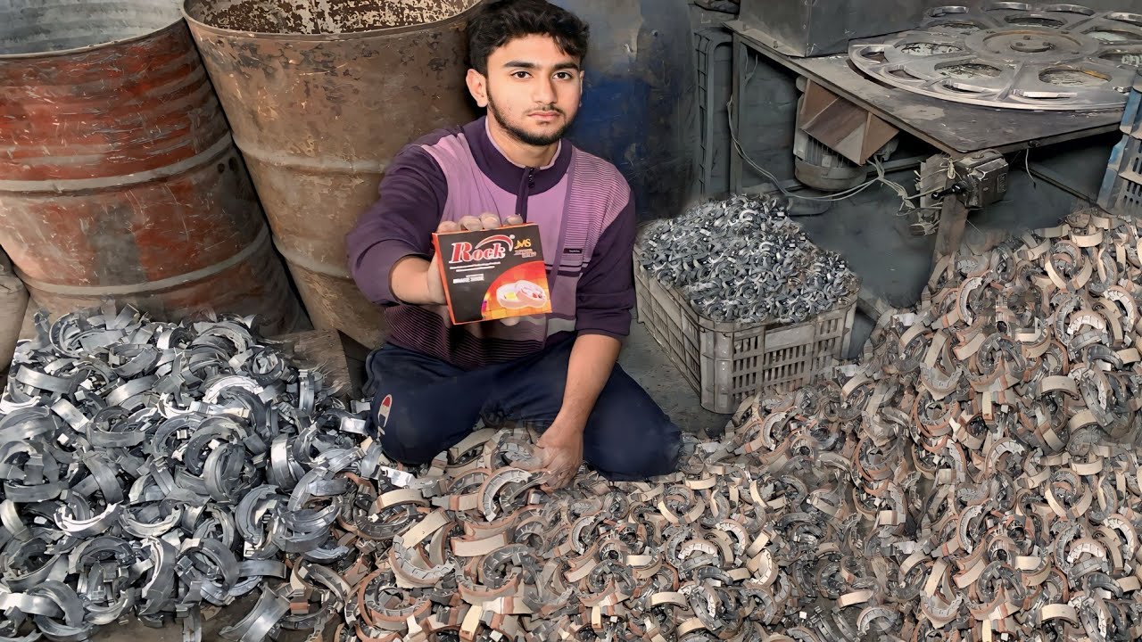 Brake shoe banane ka tarika! How to make motorcycle brake shoe! Brake