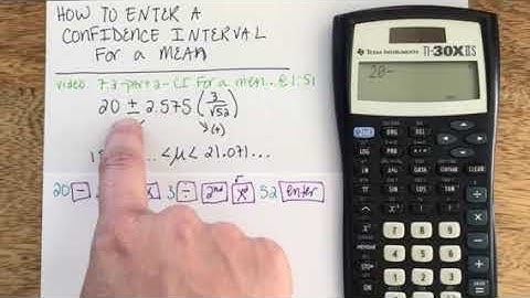 TI-30XIIS Mean Confidence Interval