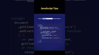 Javascript Password I How to show password in javascript #html #webdesign #coding #js #javascript