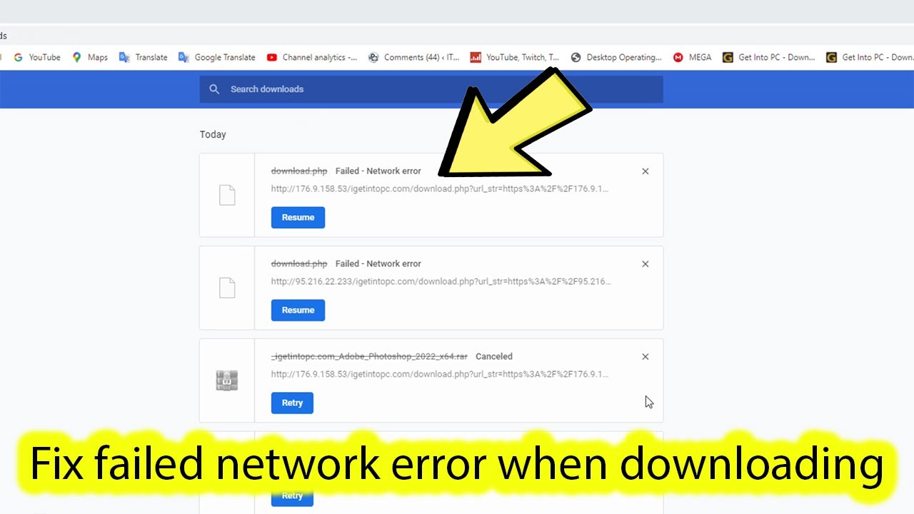 How to fix google chrome download failed network error