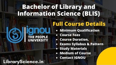 BLIS Course in Hindi | BLIS Course from IGNOU | BLIS Course Details | BLIS IGNOU | BLIS Course |LIS