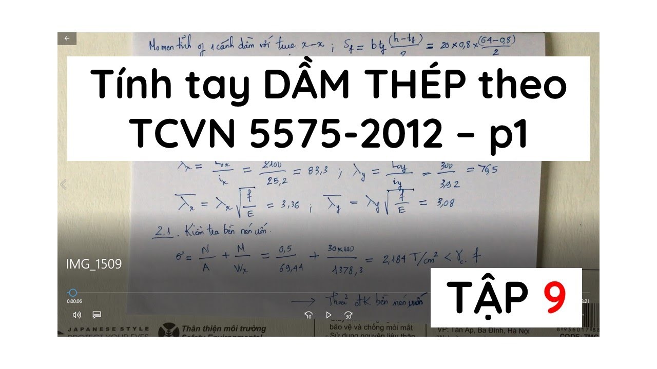 Tập 9 | Tính tay DẦM THÉP theo TCVN 5575-2012 - p1 |... - youtube