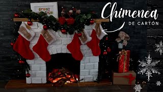 Chimenea de CARTÓN y PAPEL RECICLADO| Chimenea Navideña ❄️🎄