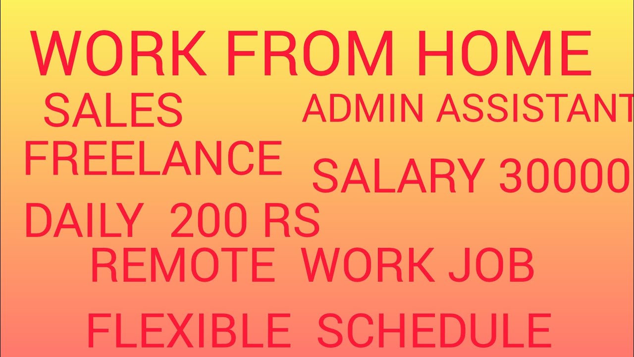 WORK FROM HOME 2024 REMOTE JOB FLEXIBLE DAILY BASE AND SALARY BASE JOB ...