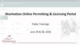 Online Permitting & Licensing Portal Public Virtual Training Session June 30, 2026