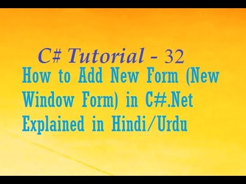 How to Add New Form (New Window Form) in C#