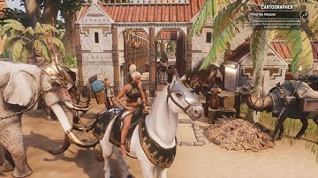 Conan Exiles - Roman City "The Stables" of Aragos, part 5. ( walk tour)