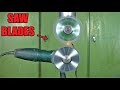 Brutal circular saw blade fight with hydraulic press